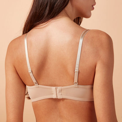 Padded Underwire Bra with Hook and Eye Closure