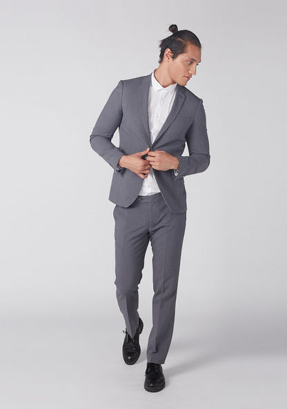 Notched Lapel Jacket with Long Sleeves and Pocket Detail
