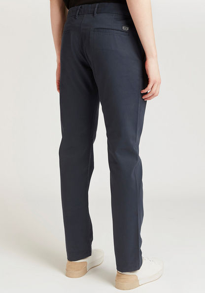 Full Length Formal Trousers with Pocket Detail and Belt Loops-Pants-image-2