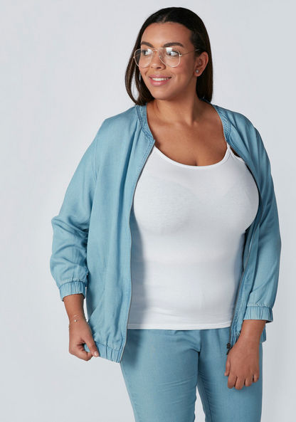 Plus Size Spaghetti Top with Adjustable Straps-Vests-image-0