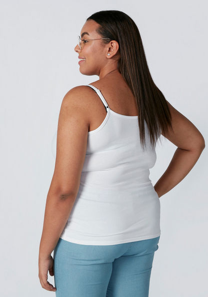 Plus Size Spaghetti Top with Adjustable Straps-Vests-image-1