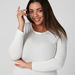 Plus Size Round Neck Top with Long Sleeves-T Shirts-thumbnailMobile-2
