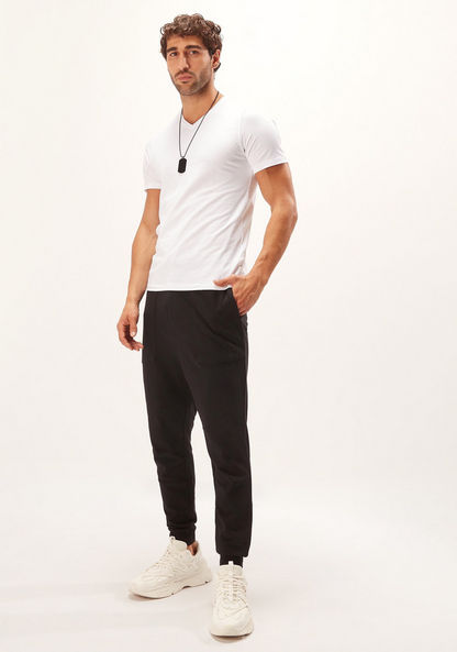Full Length Solid Jog Pants with Pocket Detail and Drawstring-Joggers-image-1