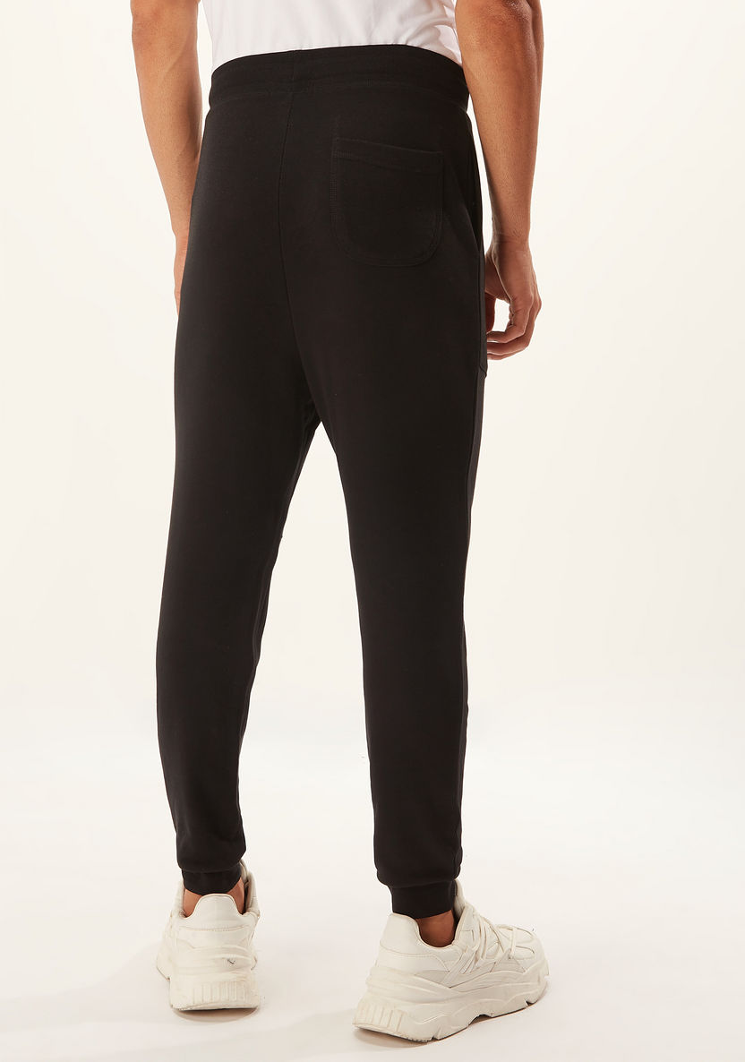 Full Length Solid Jog Pants with Pocket Detail and Drawstring-Joggers-image-3