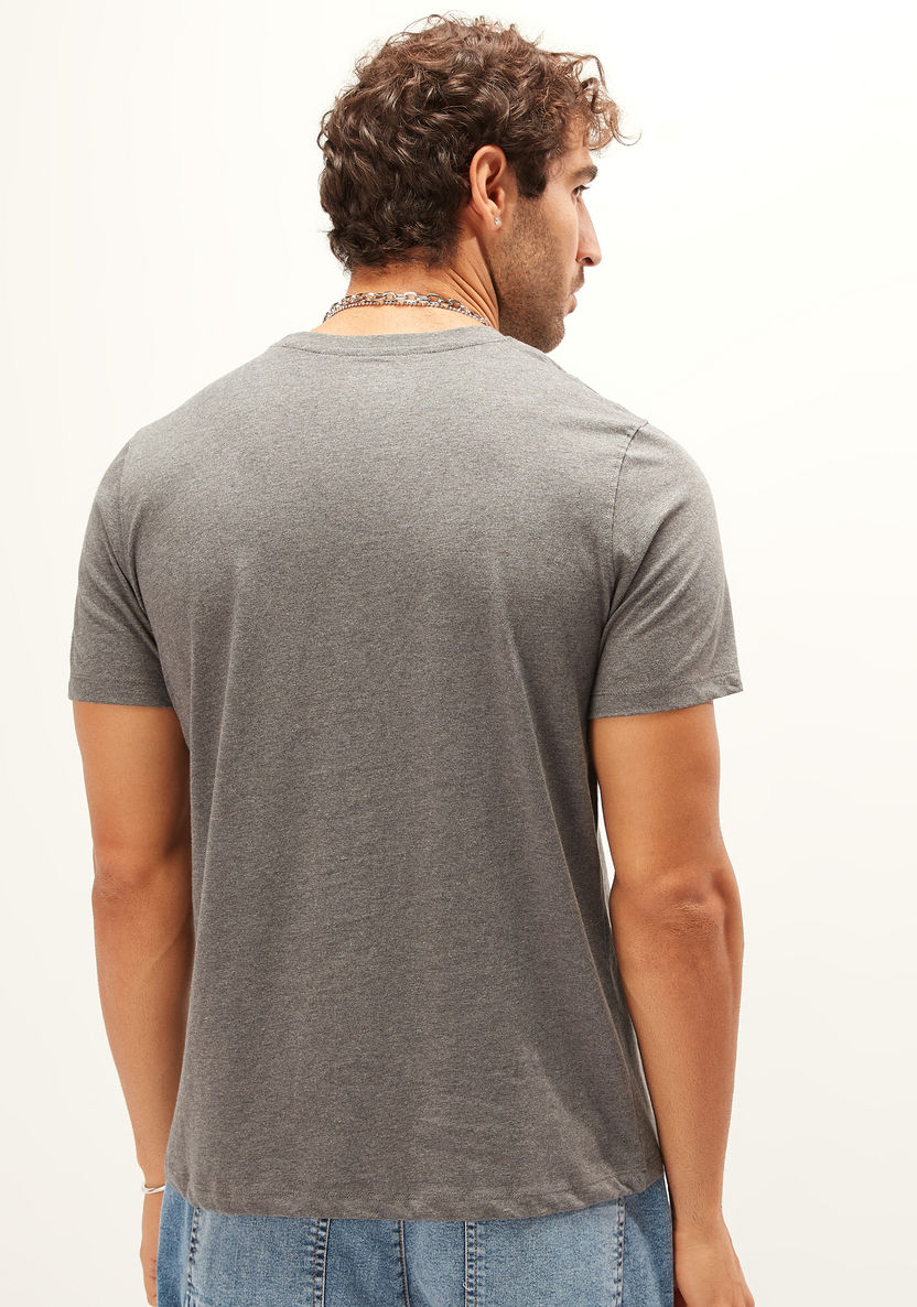 Plain T-shirt with Crew Neck and Short Sleeves-T Shirts-image-3