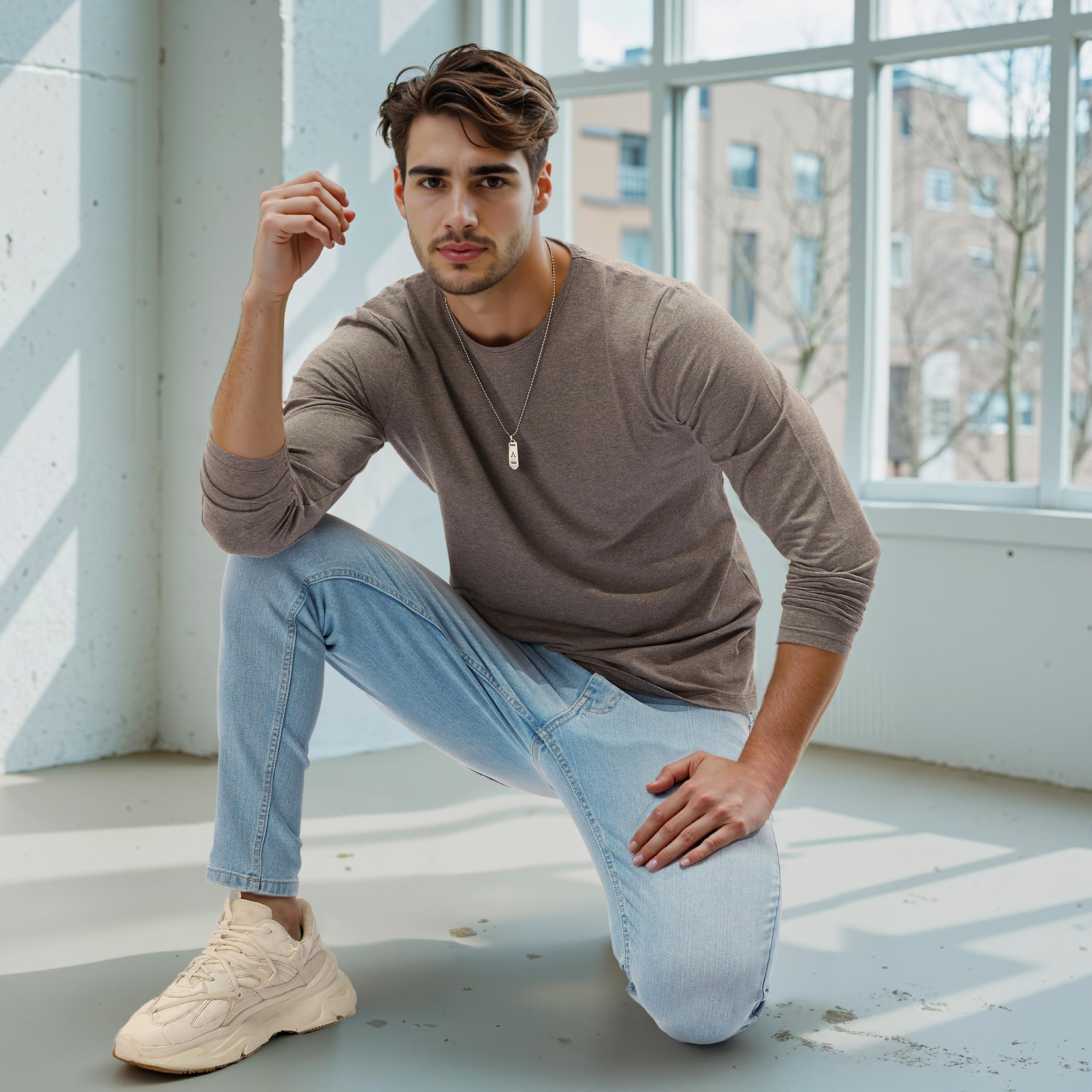 Splash Basics Slim Fit T-shirt with Crew Neck and Long Sleeves-men-clothing-tshirtsandpolos-tshirts-image-16