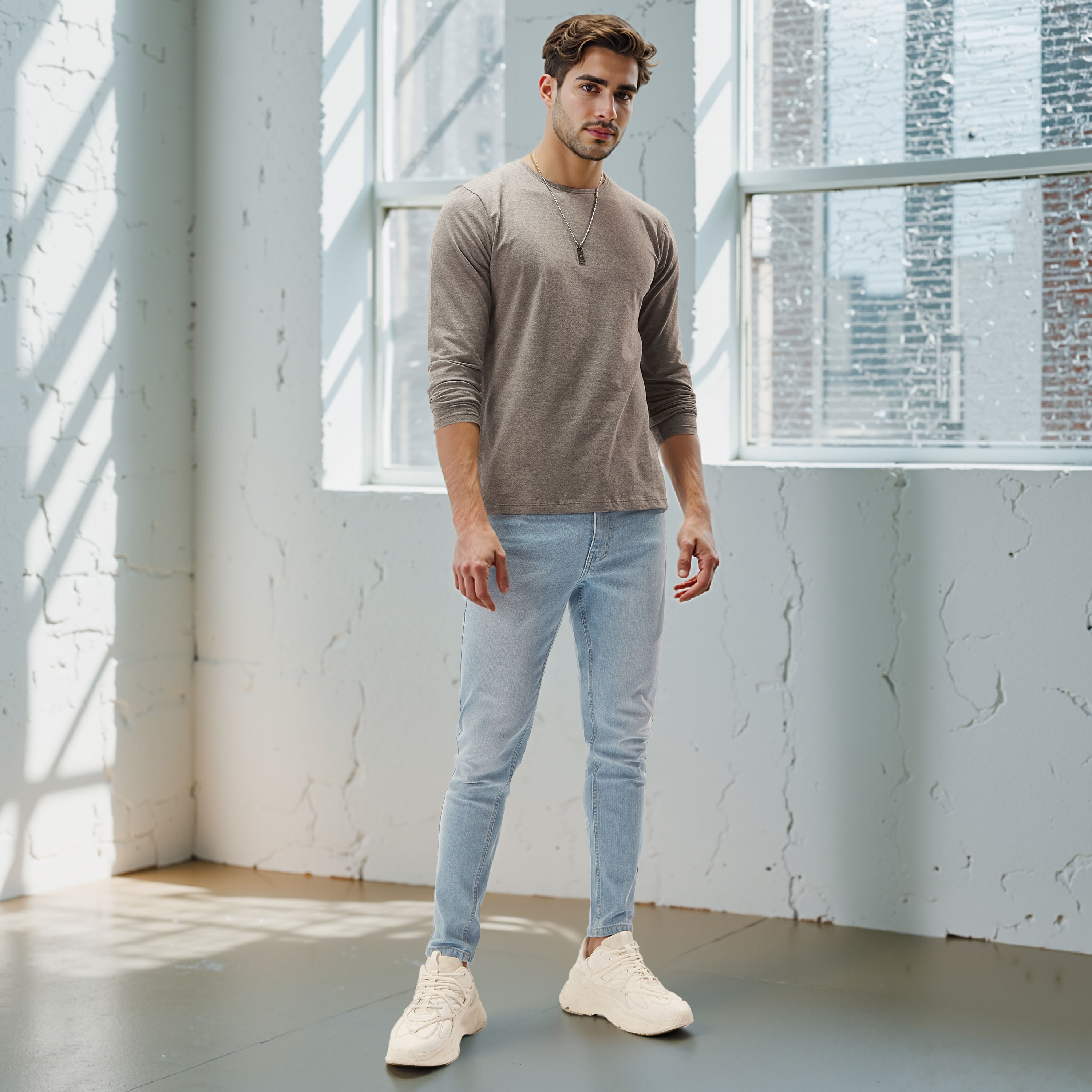 Splash Basics Slim Fit T-shirt with Crew Neck and Long Sleeves-men-clothing-tshirtsandpolos-tshirts-image-18