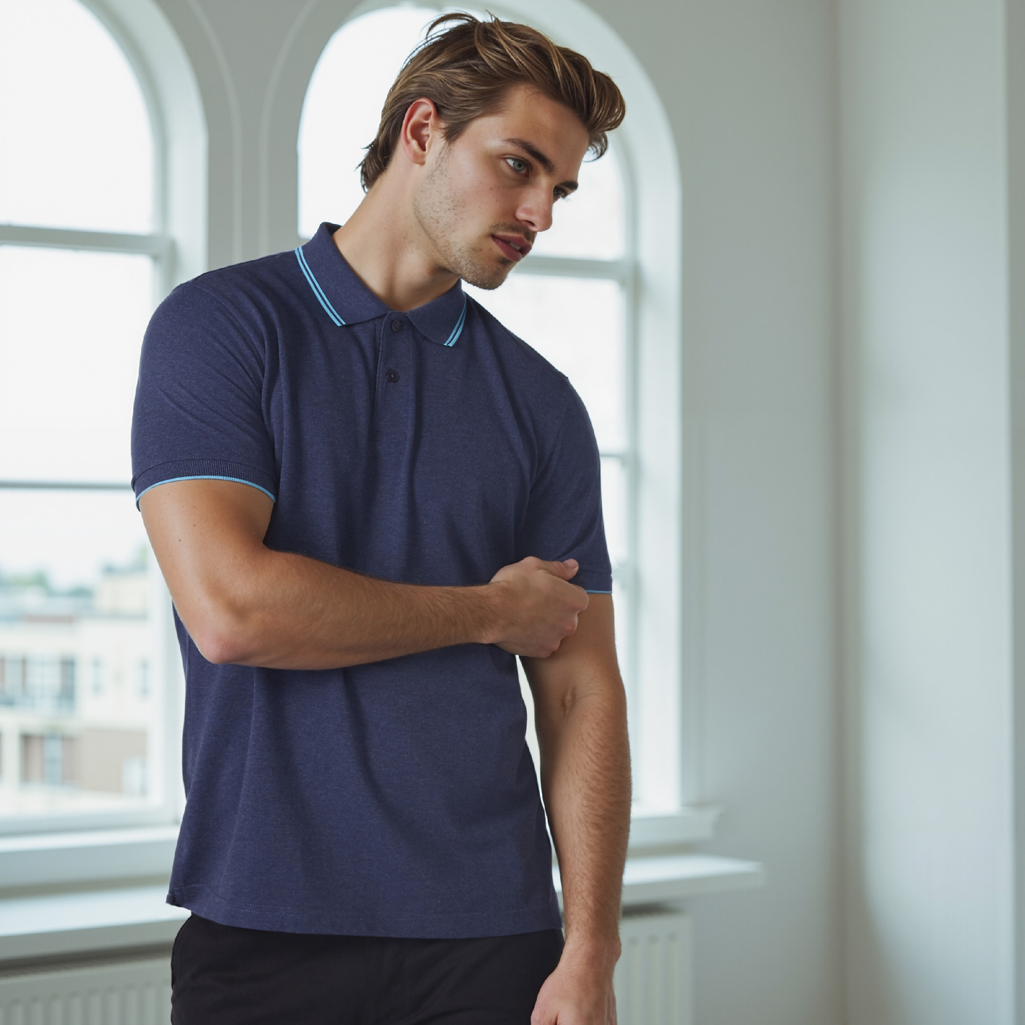 Polo T-Shirt with Short Sleeves-men-clothing-tshirtsandpolos-polos-image-9