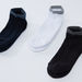 Textured Ankle Length Socks with Cuffed Hems - Set of 3-Socks-thumbnail-0