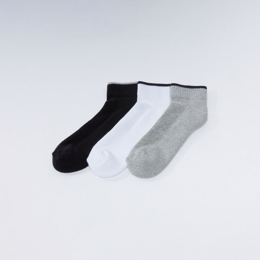 Ribbed Ankle Length Socks - Set of 3-Socks-image-1