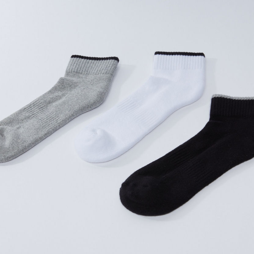 Ribbed Ankle Length Socks - Set of 3-Socks-image-2