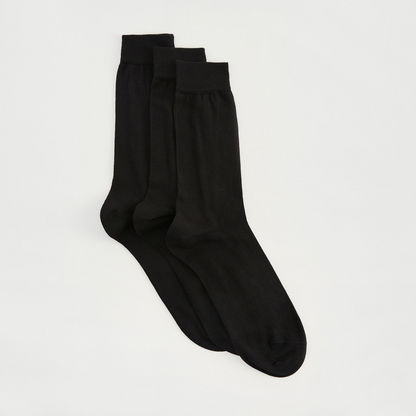 Set of 3 - Textured Calf Length Socks-Socks-image-1