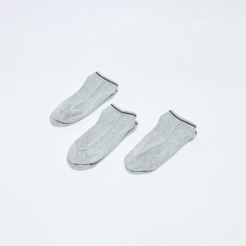 Ribbed Ankle Length Socks - Set of 3-Socks-image-0