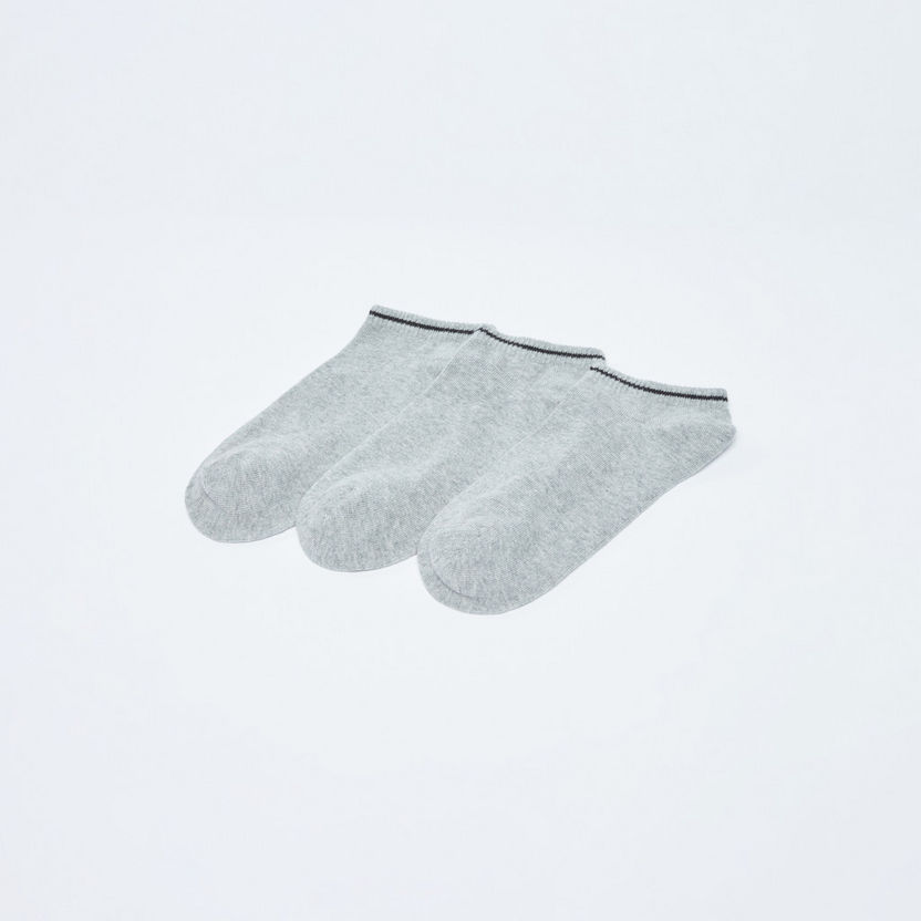 Ribbed Ankle Length Socks - Set of 3-Socks-image-1