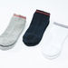 Textured Ankle Length Socks with Striped Cuffs - Set of 3-Socks-thumbnail-0