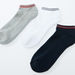 Textured Ankle Length Socks with Striped Cuffs - Set of 3-Socks-thumbnail-2