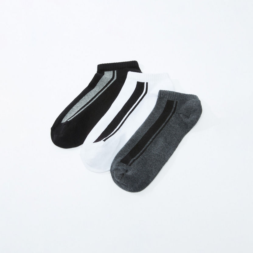 Striped Ankle Length Socks - Set of 3-Socks-image-1