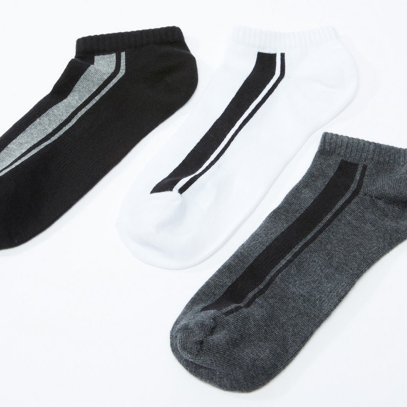Striped Ankle Length Socks - Set of 3-Socks-image-2