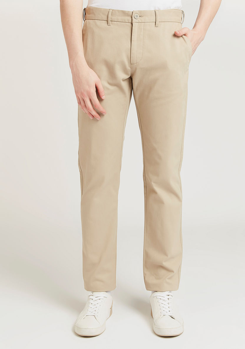 Full Length Formal Trousers with Pocket Detail and Belt Loops-Pants-image-0