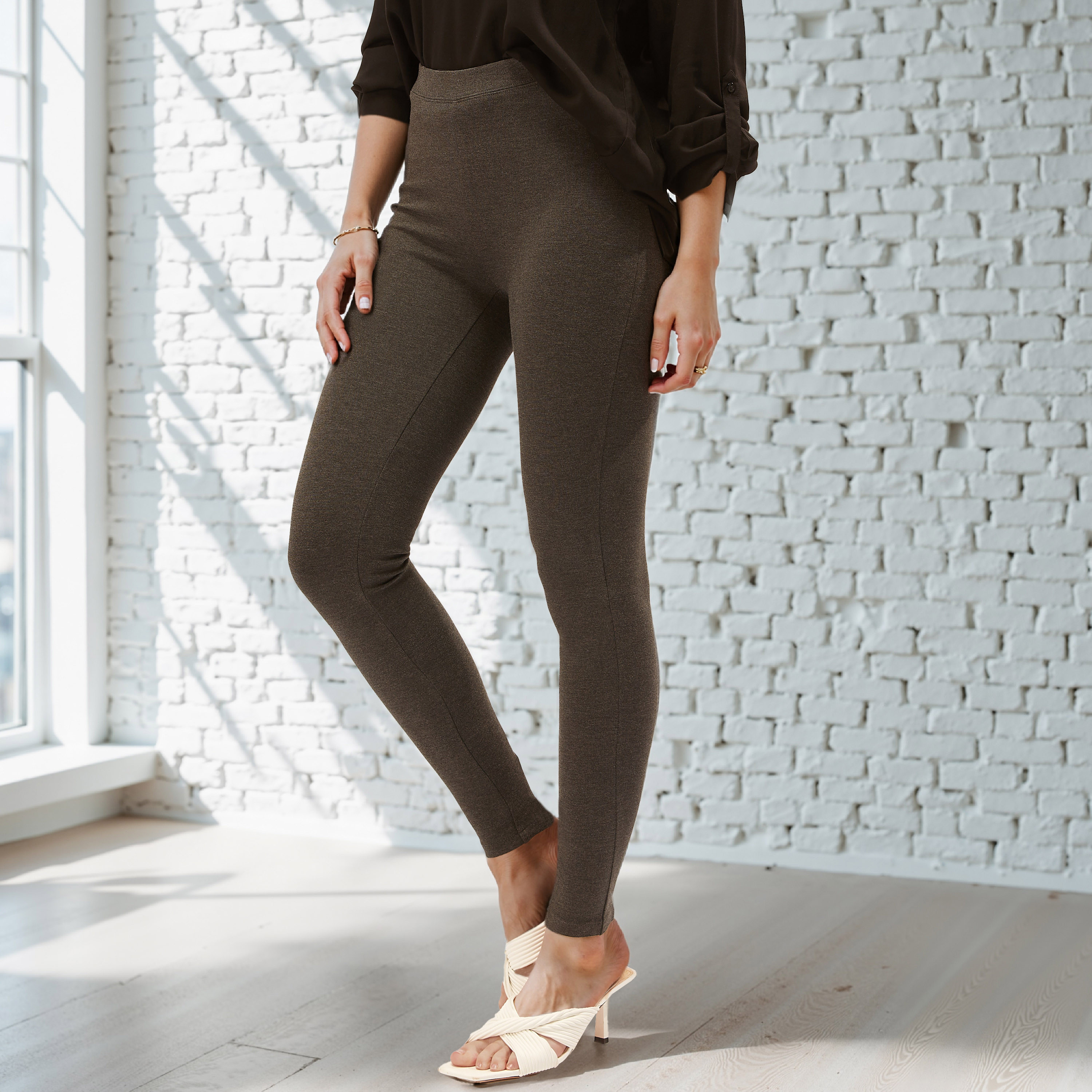 Full Length Leggings with Elasticised Waistband-women-clothing-bottoms-leggings-image-1