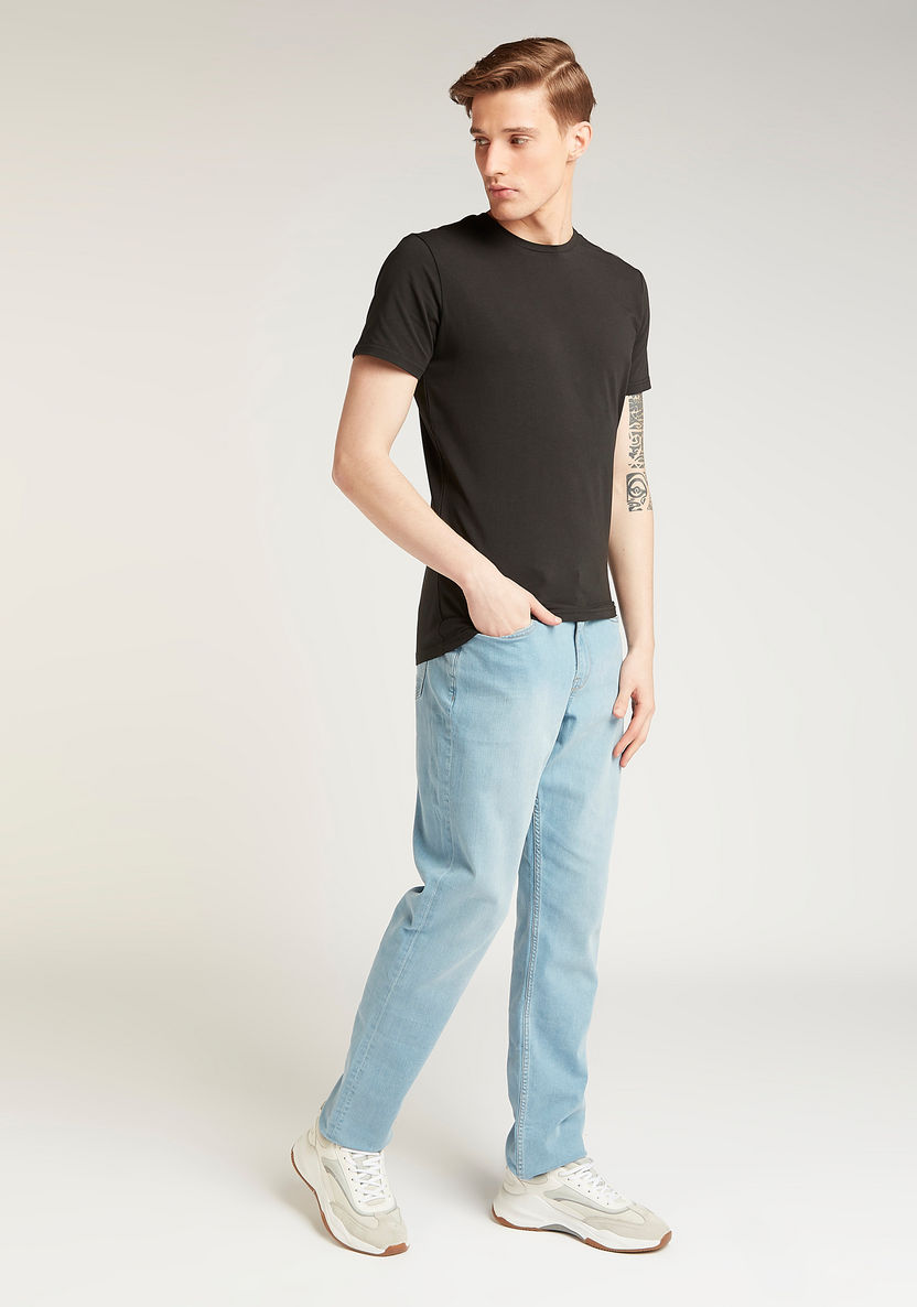 Lee Cooper Solid T-Shirt with Crew Neck and Short Sleeves-T Shirts-image-1