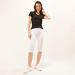 Solid Cropped Leggings with Elasticised Waistband-Leggings-thumbnail-1