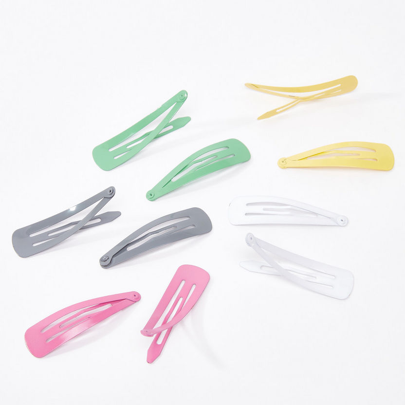 Metallic Hair Clips - Set of 10-Hair Accessories-image-2