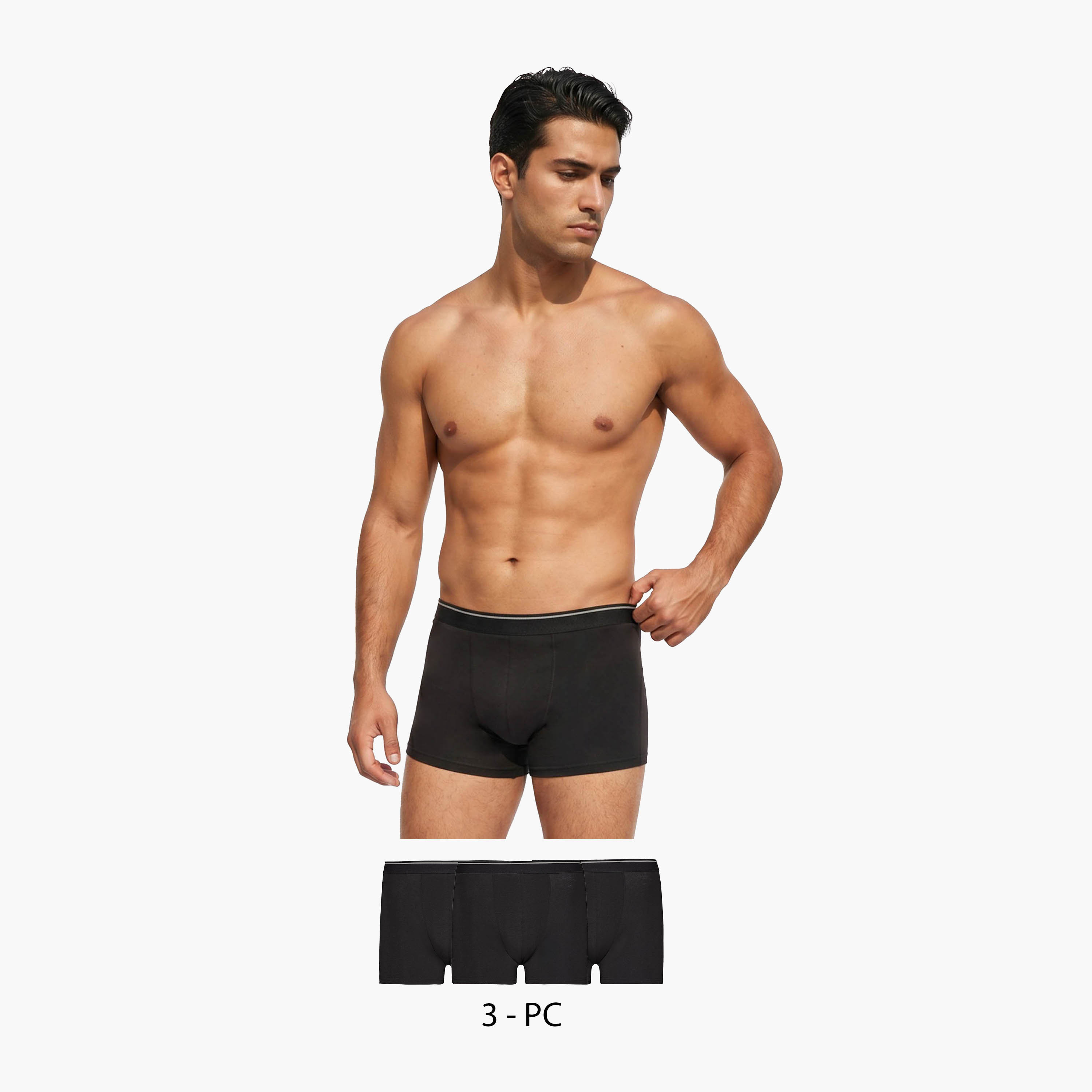 Set of 3 - Trunks with Elasticised Waistband-men-clothing-innerwear-underwear-image-1