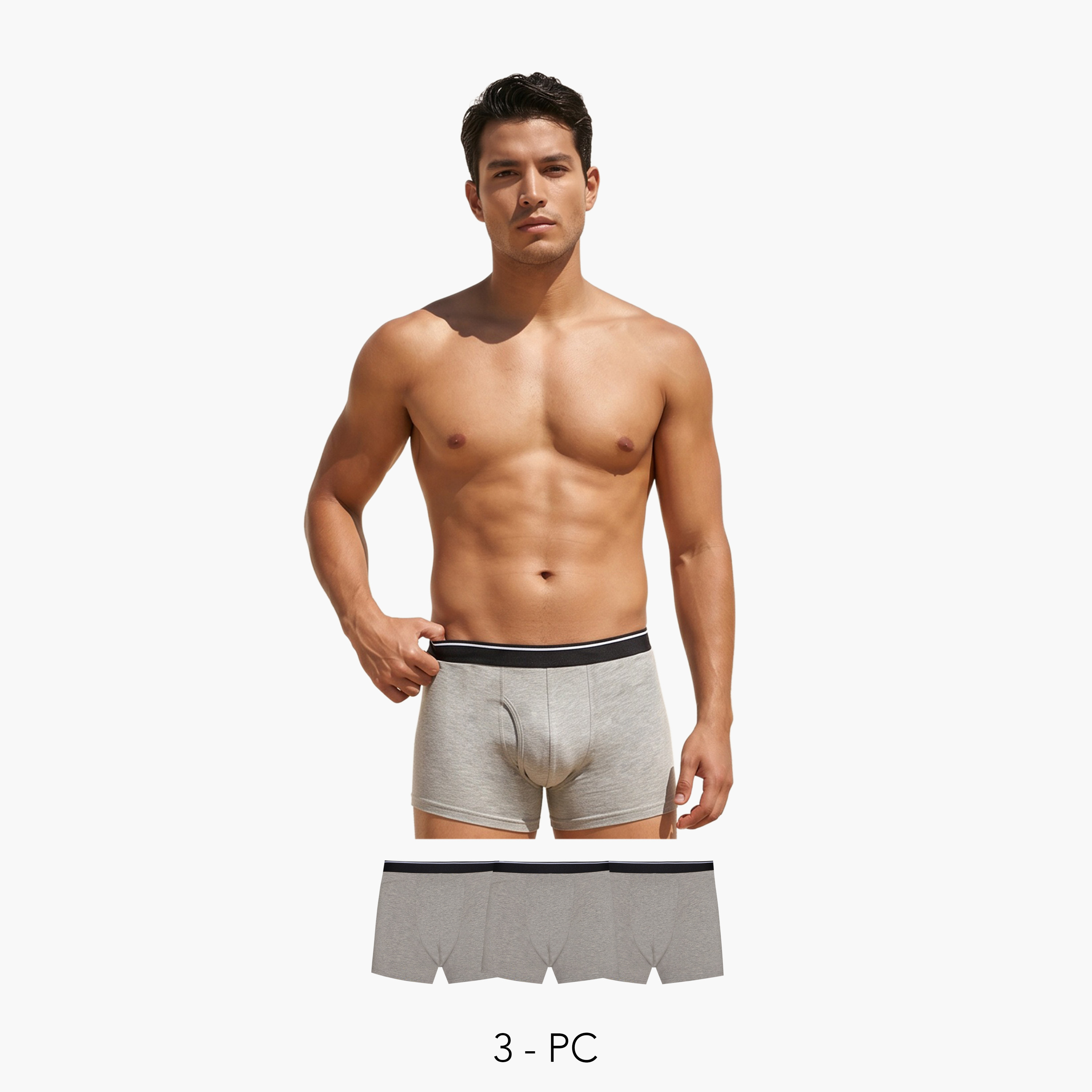 Set of 3 - Trunks with Elasticised Waistband-men-clothing-innerwear-underwear-image-1