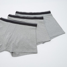 Set of 3 - Solid Trunks with Elasticised Waistband