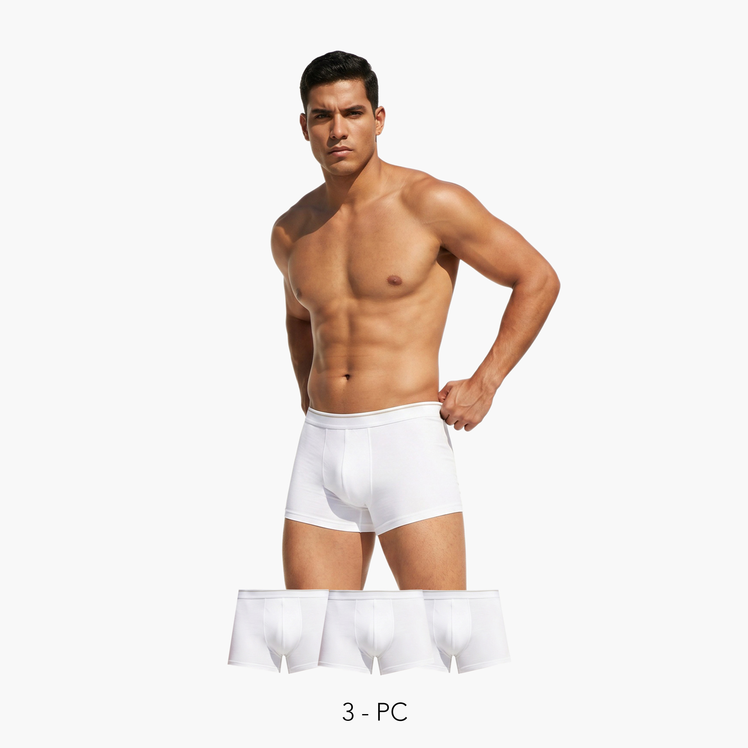 Set of 3 - Trunks with Elasticised Waistband-men-clothing-innerwear-underwear-image-1
