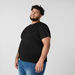 Plus Size Solid T-shirt with Round Neck and Short Sleeves-T Shirts-thumbnail-0