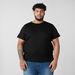 Plus Size Solid T-shirt with Round Neck and Short Sleeves-T Shirts-thumbnailMobile-2