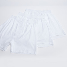 Set of 3 - Solid Boxer with Button Detail