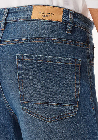 Full Length Jeans with Pocket Detail and Button Closure-Jeans-image-4