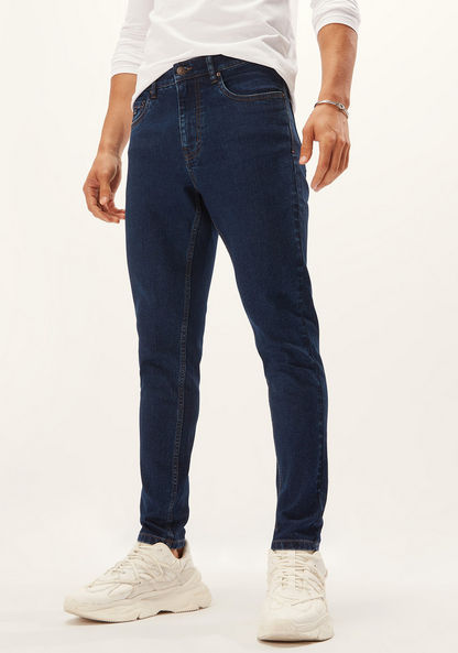 Mid-Rise Skinny Fit Jeans with Button Closure and Pockets-Jeans-image-5