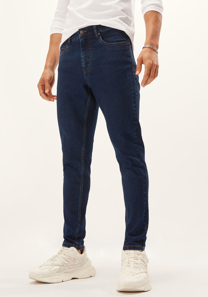 Mid-Rise Skinny Fit Jeans with Button Closure and Pockets-Jeans-image-5