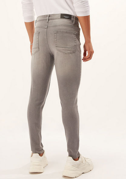 Skinny Fit Full Length Solid Jeans with Pocket Detail and Belt Loops-Jeans-image-3
