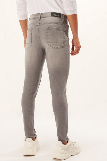 Skinny Fit Full Length Solid Jeans with Pocket Detail and Belt Loops