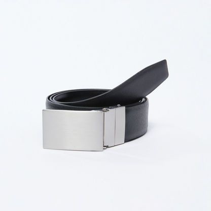 Textured Plate Buckle Belt-Belts-image-0