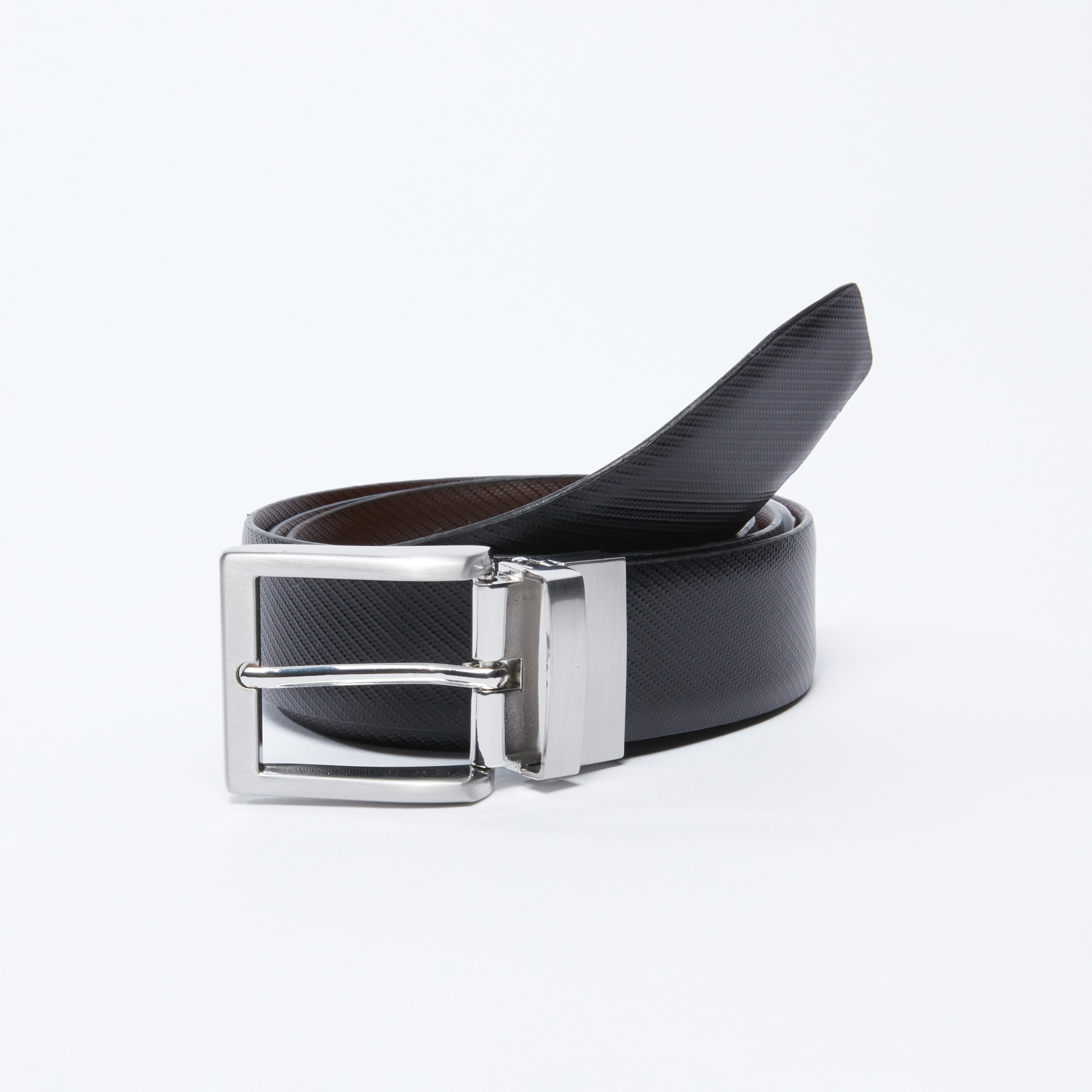 Textured Belt with Metallic Pin Buckle-men-beltsandwallets-belts-image-1