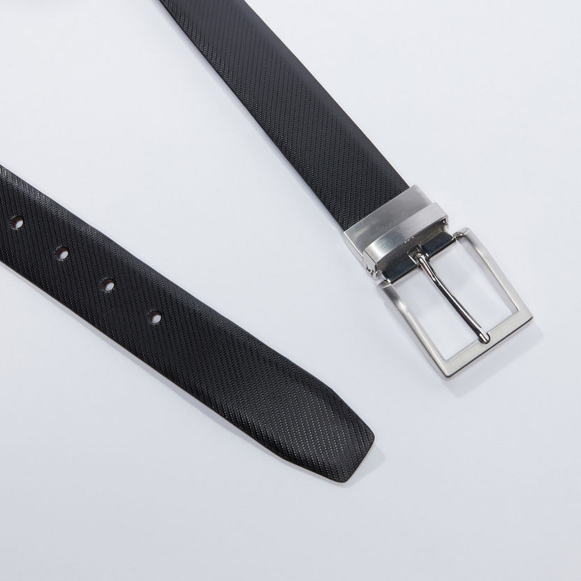 Textured Belt with Metallic Pin Buckle-Belts-image-2
