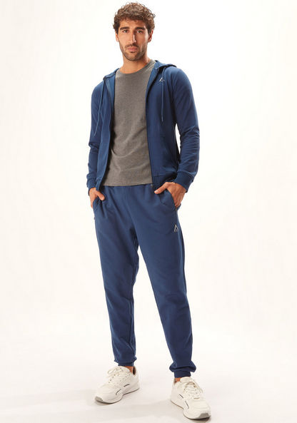 Full Length Solid Jog Pants with Pocket Detail and Drawstring-Bottoms-image-1