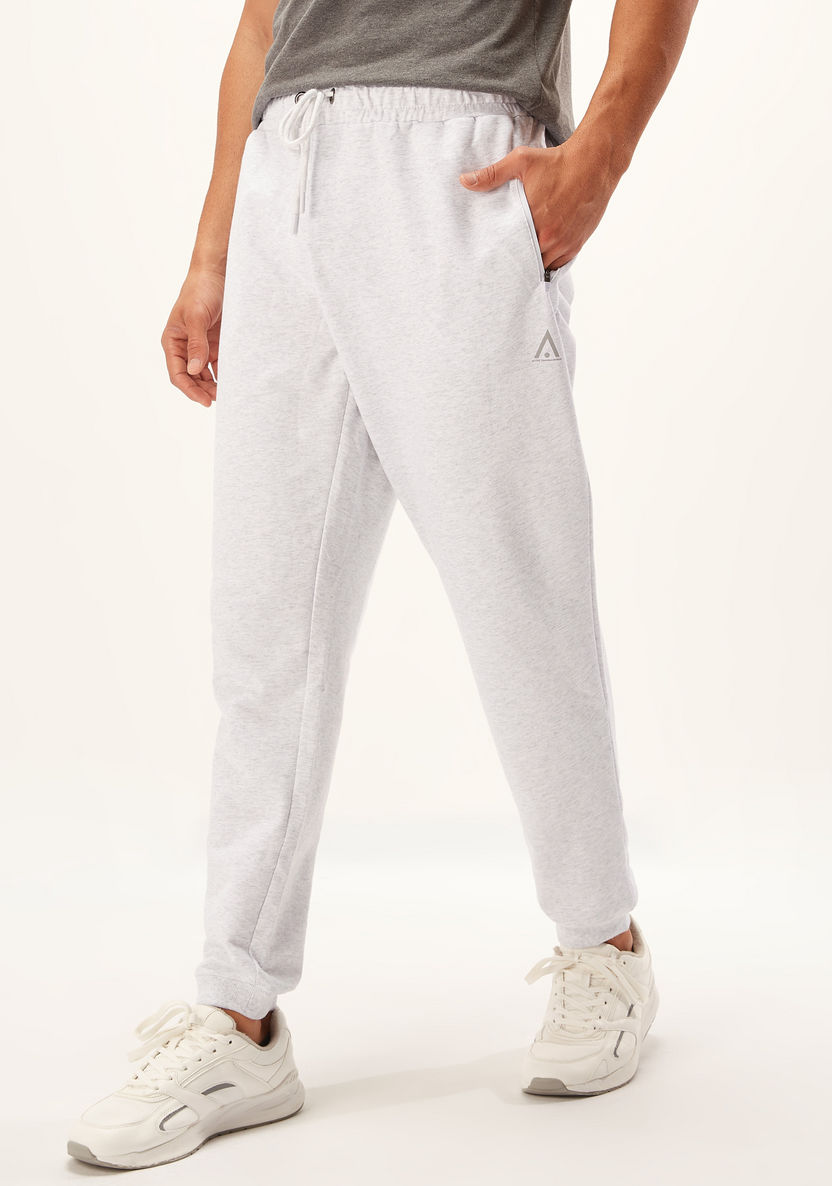 Full Length Solid Jog Pants with Pocket Detail and Drawstring-Bottoms-image-4