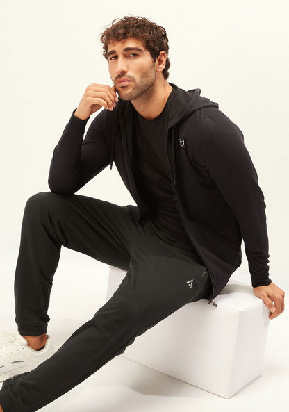 Solid Jacket with Long Sleeves and Hood-Hoodies & Sweatshirts-image-0