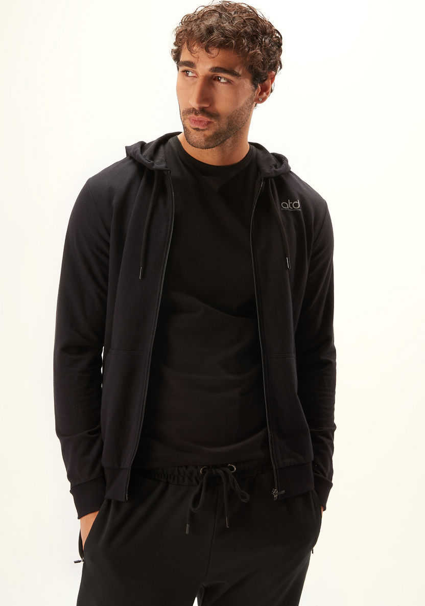 Solid Jacket with Long Sleeves and Hood-Hoodies and Sweatshirts-image-5