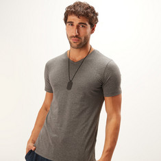 V-Neck T-Shirt with Short Sleeves