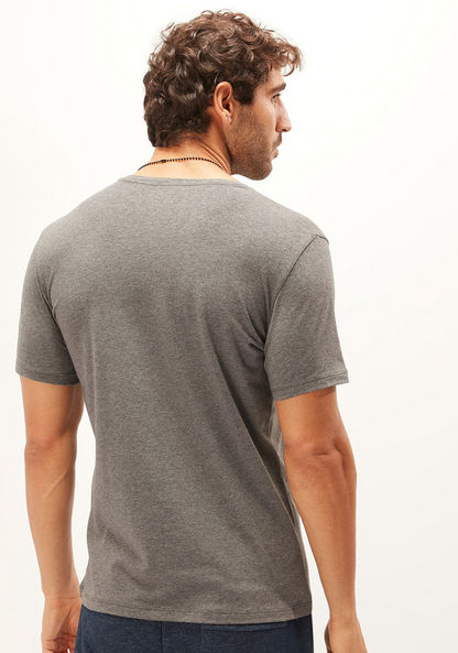 V-Neck T-Shirt with Short Sleeves-T Shirts-image-3