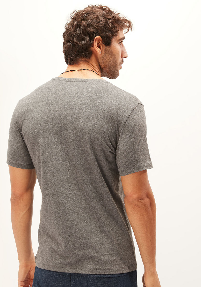 V-Neck T-Shirt with Short Sleeves-T Shirts-image-3