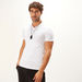 Solid T-shirt with V-neck and Short Sleeves-T Shirts-thumbnail-1